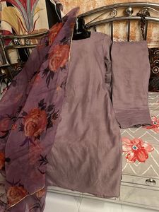 Lavender Floral Pant Kameez