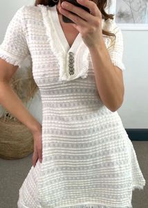 Chic White Knit Dress
