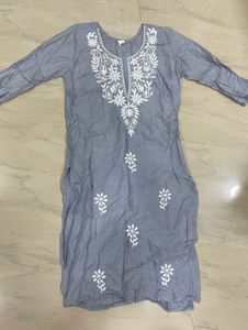 Chikankari Grey Kurta