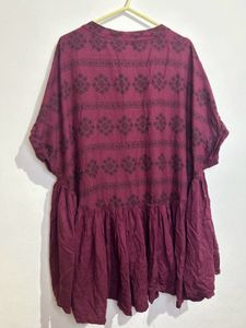 Maroon Tunic Top - Bohemian Style