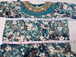 Floral Print Green Dress