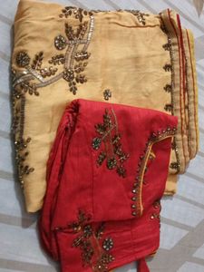 kundan work Saree