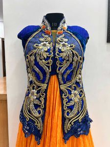 ORANGE Full Length Gown With Jacket