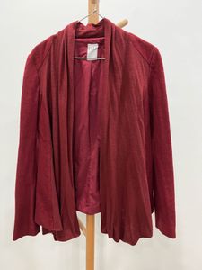 maroon Open Front Cardigan