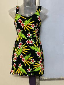 Floral Padded Vintage Beach Bay TropicalSwimdress