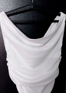 White Ruched Tank Top