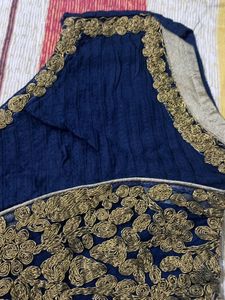 Jari Neavy Blue Women Kurta