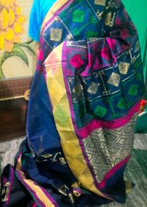Totally New And Unworn Blue Embroidered Saree