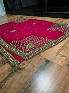 maroon heavy handwork  Beaded Saree