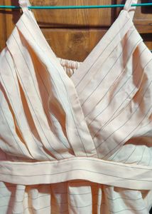 Peach Striped Sleeveless Top