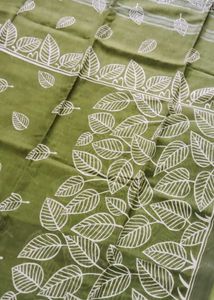 New Green Linen Saree