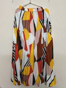 Multi-Coloured Print Pleated Skirt😍