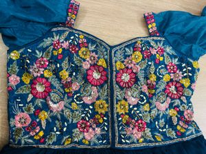 Blue Embroidered Anarkali Dress