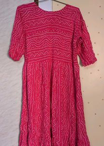 Pink Bandhani Kurti 💗