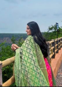 Pink &amp; Green Kurta Set