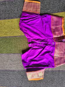 Purple Readymade Saree Blouse And Navari