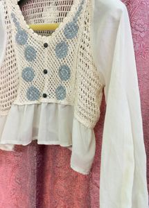 Crochet Trimmed Blouse