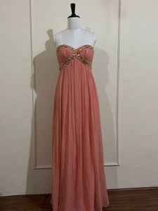 Peach beautiful embellished stone dress