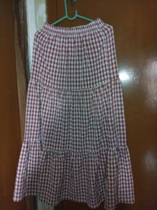 Red &amp; White Gingham Skirt