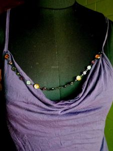 United Colors Of Benetton Purple Beaded Cami Top
