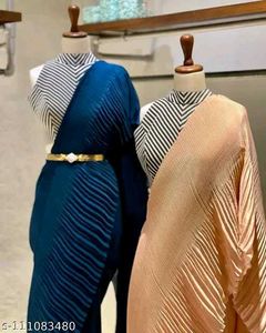 Crushed Saree Attached With Blouse