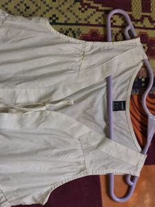 White Sleeveless Ruffle Dress