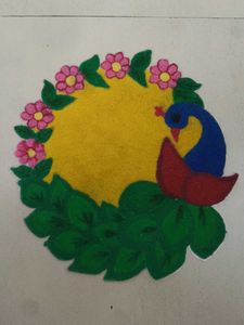 Peacock Rangoli Art