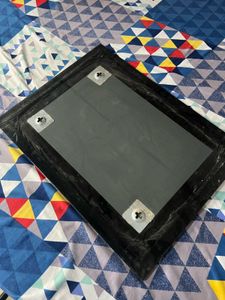mounting mirror with wooden frame