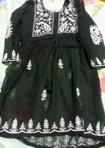 Embroidered Black Kurta