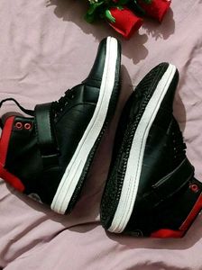 Black &amp; Red High-Top Sneakers