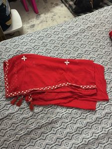 Red Embroidered Kurta Set