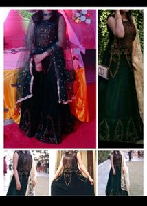 Designer Gown 🔥❤️ Dark Green Velvet