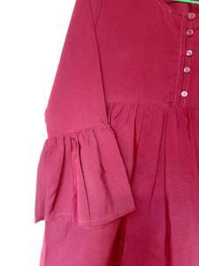Rich Maroon Colour Bell Sleeves Top😀