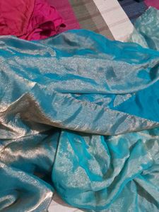 Elegant Blue  chiffon Saree