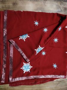 Elegant Maroon Saree