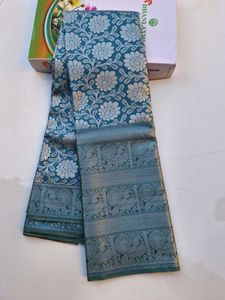 Teal Green Woven Kanjivaram Silk Saree