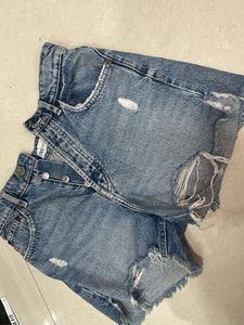 Zara Distressed Denim Shorts