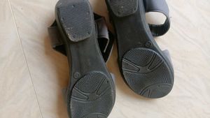Gray Buckle Sandals