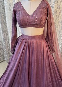 Lavender Mauva Pink Sequence Lehenga