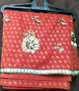 Saree Diwali Offer Rust full work kasab chamki/Sty