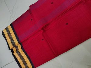 Deep Maroon Cotton Saree