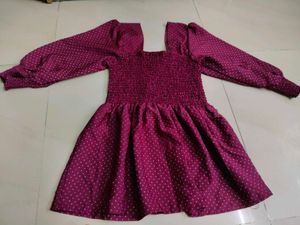 Burgundy Polka Dot Top
