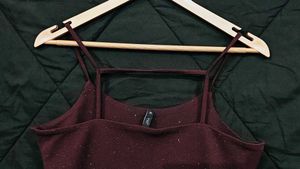 Burgundy Sparkle Skater Dress