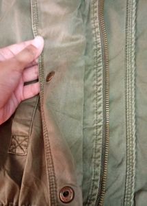 Zara Olive Green Denim Jacket