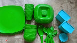 Green Colour Dinner Set