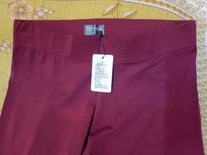 Burgundy Embellished Leggings