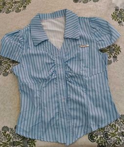 Striped Puff Sleeve Blouse