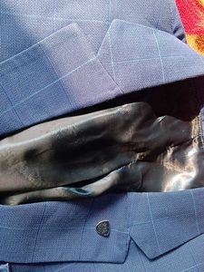 Stylish Blue Plaid Blazer