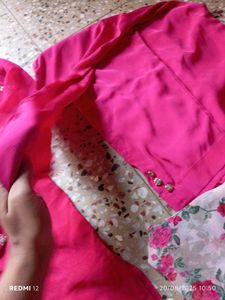 Pink Embroidered Kurti Set
