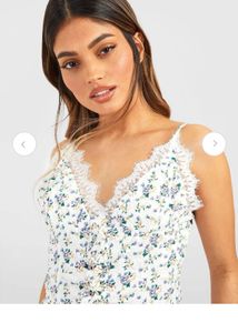 Floral Lace Trim Cami Top